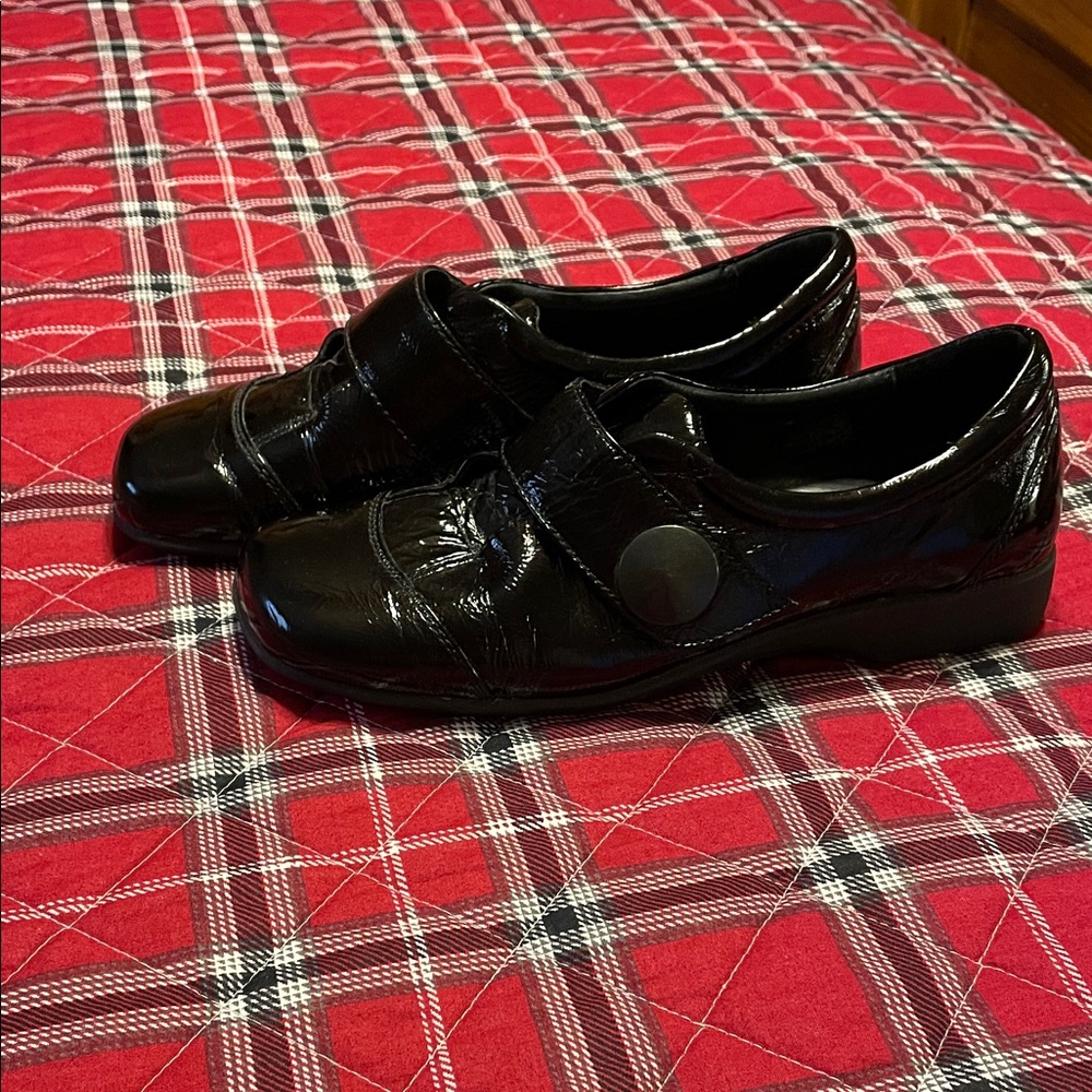 Josef Seibel Black Patent Leather Loafers